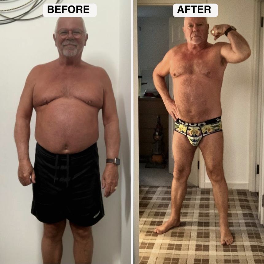 Client transformation 2: before and after physique comparison