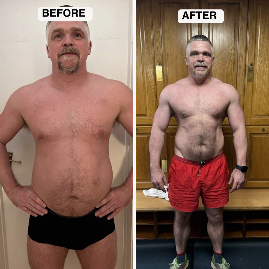 Client transformation 4: before and after physique comparison