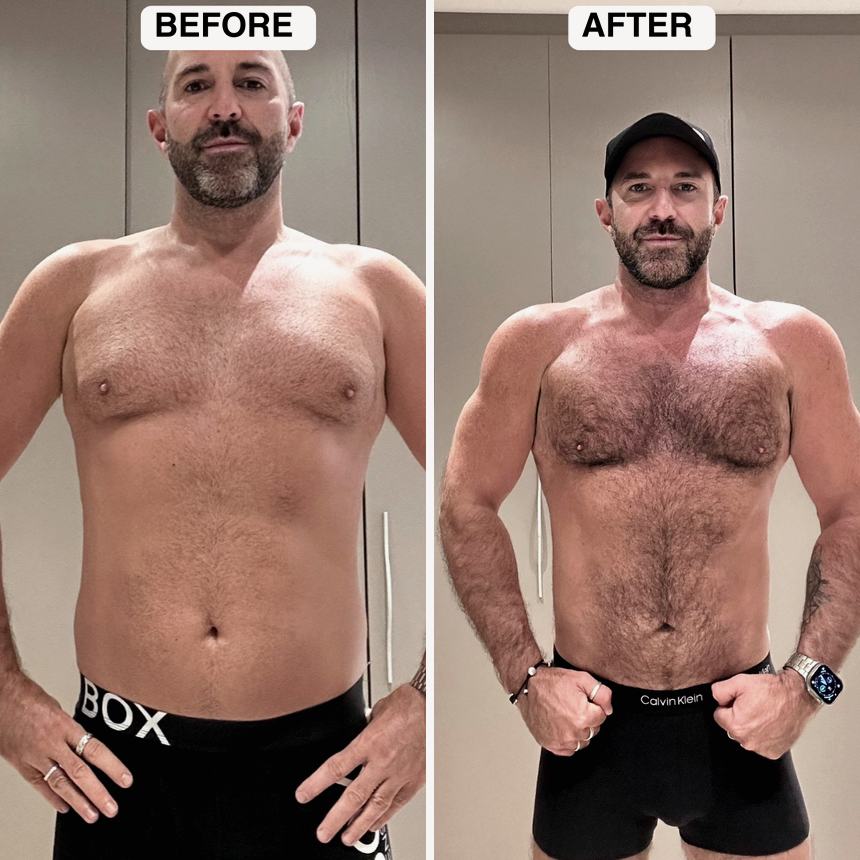 Client transformation 7: before and after physique comparison