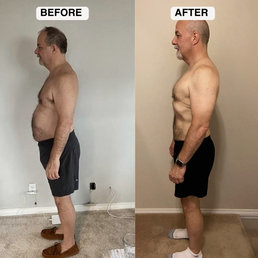 Client transformation 9: before and after physique comparison