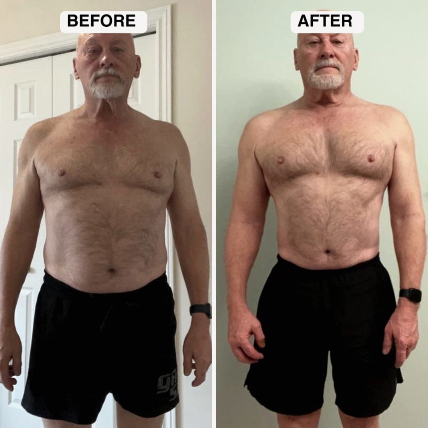 Client transformation 10: before and after physique comparison